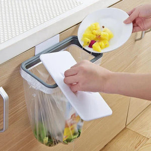 Portable High Quality Plastic Trash and Washcloth Hanging Rack Holder with Trash Bin and Kitchen Organizer Your Kitchen Will Be More Tidy